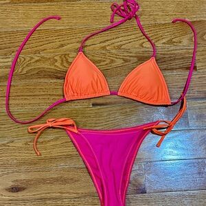 New Aerie Bright Orange Bikini Small